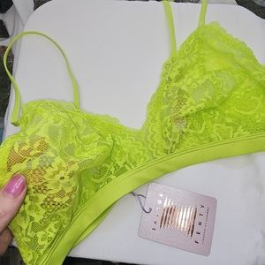 Lime Green Lace Savage x Fenty Bralette Medium B Cup, Adjustable, Cute Comfy Bra